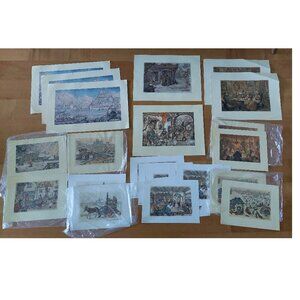 Vintage 70s Print Sets Huge Lot of 23 ANTON PIECK Holland Dutch Scenes Paintings